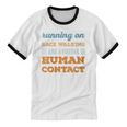 Running On Race Walking Social Introvert Humor Vintage Unisex Cotton Ringer T-Shirt