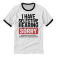 Sarcastic Sayings Introvert I Have Selective Hearing Unisex Cotton Ringer T-Shirt
