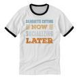 Silhouette Cutting Now Minimal Socializing Introvert Unisex Cotton Ringer T-Shirt