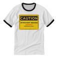 A Simple Yellow Warning Sign For Introvert Unisex Cotton Ringer T-Shirt