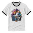 Unicorn Reading Book Reader Introvert Book Lover Humor Unisex Cotton Ringer T-Shirt Unicorn Reading Book Reader Introvert Book Lover Humor Unisex Cotton Ringer T-Shirt
