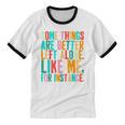 Vintage Some Things Are Better Left Alone Introverts Unisex Cotton Ringer T-Shirt