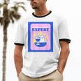 Fun Cute Introvert Cat Character With Wine Unisex Cotton Ringer T-Shirt