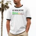 Introvert Cute My Social Battery Unisex Cotton Ringer T-Shirt