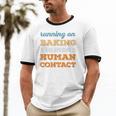 Running On Baking Social Introvert Humor Vintage Unisex Cotton Ringer T-Shirt