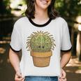 Cute Golden Barrel Cactus Introvert Distressed Unisex Cotton Ringer T-Shirt Cute Golden Barrel Cactus Introvert Distressed Unisex Cotton Ringer T-Shirt