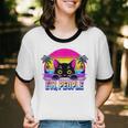 Ew Cat Misanthrope Introvert Synthwave 80s Unisex Cotton Ringer T-Shirt