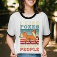Introvert Fox Animal Lover Saying Loner Antisocial Unisex Cotton Ringer T-Shirt