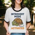 Introvert Mode Activated Low Social Battery Box Turtle Unisex Cotton Ringer T-Shirt Introvert Mode Activated Low Social Battery Box Turtle Unisex Cotton Ringer T-Shirt