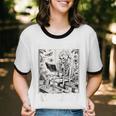 Reading Time At Last Book Lover Introvert Skeleton Reading Unisex Cotton Ringer T-Shirt