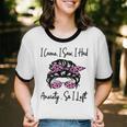 I Came I Saw I Had Anxiety So I Left Messy Bun Introvert Unisex Cotton Ringer T-Shirt