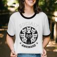 Socially Awkward Cute Introvert Cat Meme Anti-Social Club Unisex Cotton Ringer T-Shirt