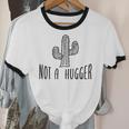 Cactus Not A Hugger Homebody Introvert Unisex Cotton Ringer T-Shirt
