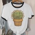 Cute Golden Barrel Cactus Introvert Distressed Unisex Cotton Ringer T-Shirt Cute Golden Barrel Cactus Introvert Distressed Unisex Cotton Ringer T-Shirt