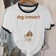Dog-Trovert Shih Tzu Humor Definition Introvert Unisex Cotton Ringer T-Shirt