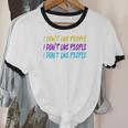 I Don't Like People Sarcastic Humanity Hater Introvert Unisex Cotton Ringer T-Shirt