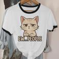 Introvert Anime Cat Ew People Unisex Cotton Ringer T-Shirt Introvert Anime Cat Ew People Unisex Cotton Ringer T-Shirt