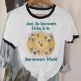 Introvert Extrovert Cartoon In Asstrovert World Unisex Cotton Ringer T-Shirt