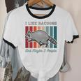 Introvert Raccoon Animal Lover Trash Panda Antisocial Retro Unisex Cotton Ringer T-Shirt