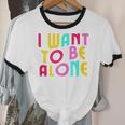 Introvert I Want To Be Alone Retro Wavy Unisex Cotton Ringer T-Shirt Introvert I Want To Be Alone Retro Wavy Unisex Cotton Ringer T-Shirt