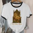 Medieval Cat Sarcastic Queen Lazy King Introvert Kitty Unisex Cotton Ringer T-Shirt