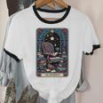 Mystical Library Book Reader The Introvert Tarot Card Unisex Cotton Ringer T-Shirt Mystical Library Book Reader The Introvert Tarot Card Unisex Cotton Ringer T-Shirt