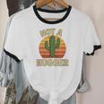 Not A Hugger Cactus Retro Sunset No Hugging Introvert Unisex Cotton Ringer T-Shirt Not A Hugger Cactus Retro Sunset No Hugging Introvert Unisex Cotton Ringer T-Shirt