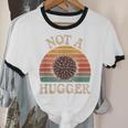Not A Hugger Retro Sea Urchin Sarcastic Introvert Unisex Cotton Ringer T-Shirt
