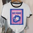 Not Today Cool Fun Cute Introvert Cat Character Unisex Cotton Ringer T-Shirt Not Today Cool Fun Cute Introvert Cat Character Unisex Cotton Ringer T-Shirt