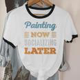 Painting Now Minimal Socializing Introvert Vintage Unisex Cotton Ringer T-Shirt Painting Now Minimal Socializing Introvert Vintage Unisex Cotton Ringer T-Shirt