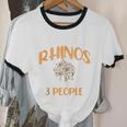 I Like Rhinos And Maybe 3 People Introvert Animal Unisex Cotton Ringer T-Shirt