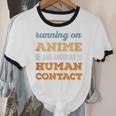 Running On Anime Social Introvert Humor Vintage Unisex Cotton Ringer T-Shirt
