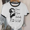I Came I Saw I Had Anxiety So I Left Messy Bun Introvert Unisex Cotton Ringer T-Shirt I Came I Saw I Had Anxiety So I Left Messy Bun Introvert Unisex Cotton Ringer T-Shirt