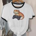 I Like Video Games Bearded Dragon Gamer Introvert Mood Unisex Cotton Ringer T-Shirt