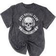 Anti Social Club Official Member Introvert Crest Mineral Wash Tshirts Mineral Black