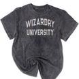Anti Social WIZARDRY UNIVERSITY Introvert Stay Away Mineral Wash Tshirts Mineral Black