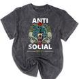 Antisocial Introvert I Like Being Alone Mineral Wash Tshirts Mineral Black