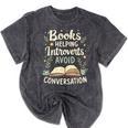 Books Helping Introverts Avoid Conversation Introvert Mineral Wash Tshirts Mineral Black