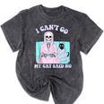 I Can't Go My Cat Said No Introvert Anxiety Cat Lover Mineral Wash Tshirts Mineral Black