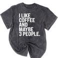 I Like Coffee Introvert Coffee Lovers Sarcastic Humor Mineral Wash Tshirts Mineral Black