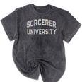 Crazy Sarcastic SORCERER UNIVERSITY Introvert Anti Social Mineral Wash Tshirts Mineral Black