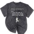 Dog-Trovert Boston Terrier Humor Definition Introvert Mineral Wash Tshirts Mineral Black