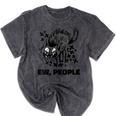 Ew People Introvert Cat Lover Crazy Cats Lady Mineral Wash Tshirts Mineral Black