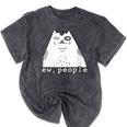 Ew People Introvert Sayings Sarcastic Cat Quote Mineral Wash Tshirts Mineral Black