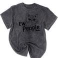 Ew People Introverts Stay Home Socially Awkward Mineral Wash Tshirts Mineral Black