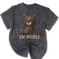 Ew People Moody Cat Sarcastic Introvert Artwork Mineral Wash Tshirts Mineral Black