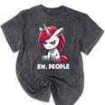 Ew People Unicorn Sarcastic Humor Introvert Mineral Wash Tshirts Mineral Black