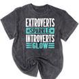 Extroverts Sparkle Introverts Glow Introvert Mineral Wash Tshirts Mineral Black