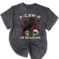 F-CAW-F I'm Reading Crow Book Lover Introvert Meme Mineral Wash Tshirts Mineral Black