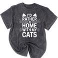 I'd Rather Be Home With My Cats Introvert Cozy Vibes Mineral Wash Tshirts Mineral Black I'd Rather Be Home With My Cats Introvert Cozy Vibes Mineral Wash Tshirts Mineral Black